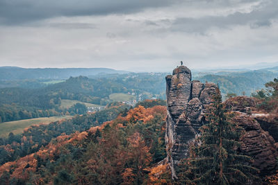 View of a building with mountain in background