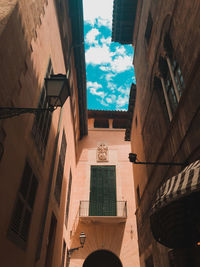 Low angle view of buildings against sky