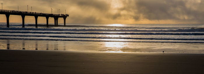 Scenic view of sea at sunset