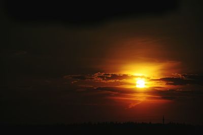 Scenic view of silhouette landscape against sky during sunset