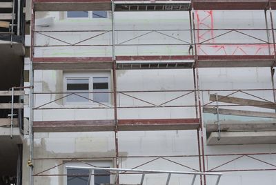 Low angle view of building at construction site