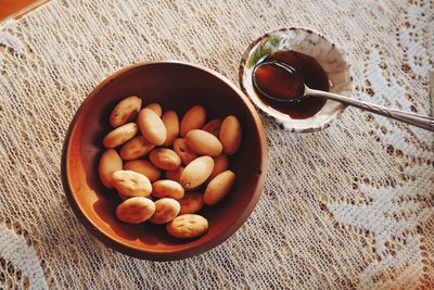 Directly above shot of food in bowl