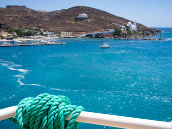 High angle view of swimming pool in sea