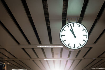Low angle view of clock at railroad station