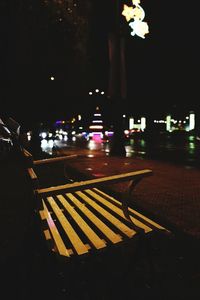 Cars on road at night