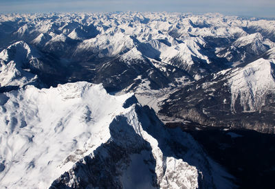 Scenic view of snowcapped mountains