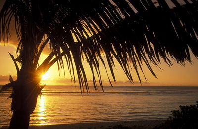 Scenic view of sunset over sea