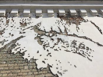 High angle view of snow covered landscape