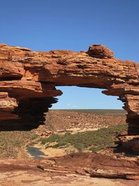 Rock formations on sunny day