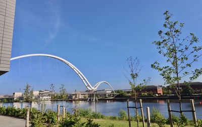 View of built structure against blue sky