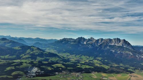 Scenic view of mountains against sky