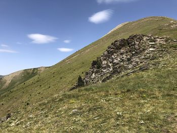 Low angle view of mountain against sky