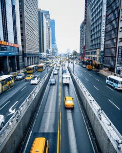 Traffic on road in city