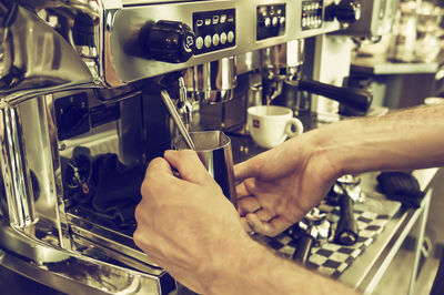 Man having coffee in cafe