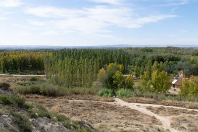 Scenic view of land against sky