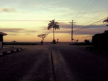 View of road at sunset