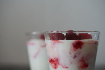 Close-up of dessert in glass