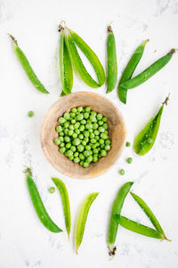 High angle view of vegetables in bowl