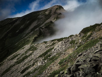 Scenic view of volcanic landscape against sky