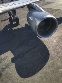 High angle view of airplane on airport