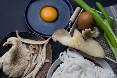 Close-up of mushrooms in plate