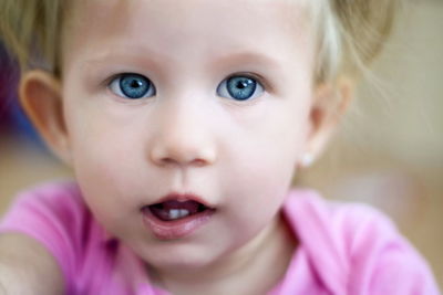 Close-up portrait of cute girl