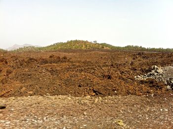 Scenic view of landscape against clear sky