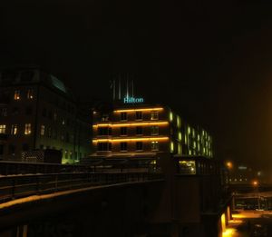 Illuminated city at night