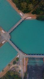 High angle view of sea against sky