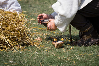 Two men on field