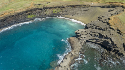 High angle view of beach