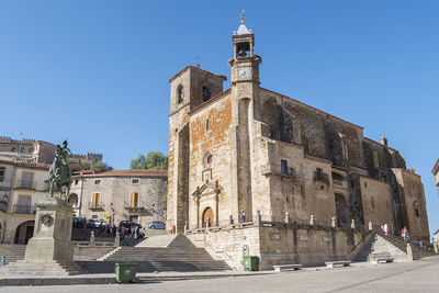 Low angle view of historic building against clear sky