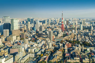 High angle view of cityscape