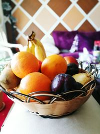 Close-up of fruits on table