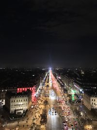 Illuminated city at night