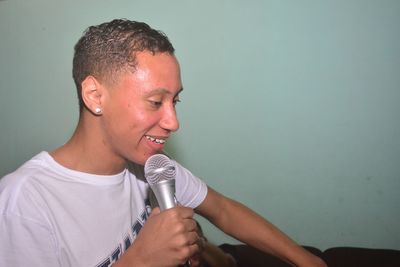 Young man with hands