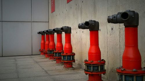Close-up of red wall