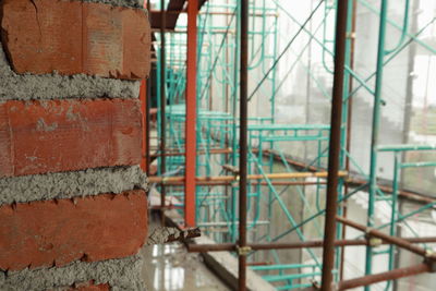 Close-up of weathered wall in old building