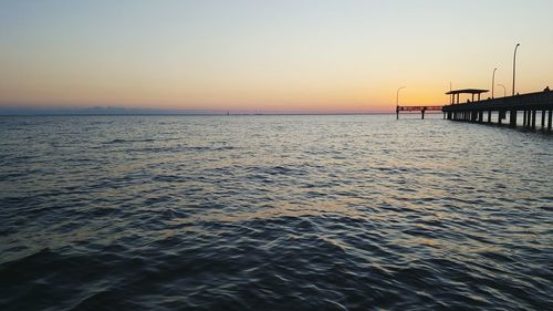 Scenic view of sea at sunset