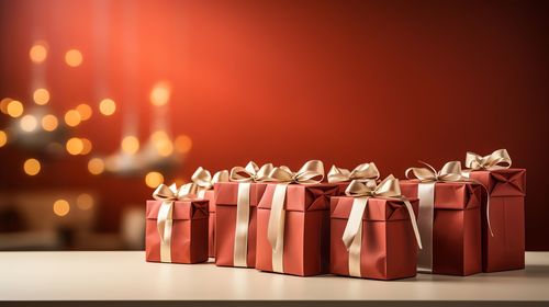 Close-up of christmas decorations on table