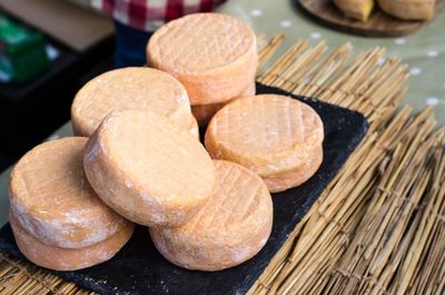 High angle view of food on table