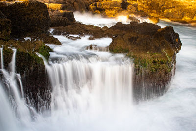 Scenic view of waterfall