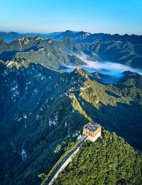 High angle view of mountain range