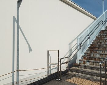 Low angle view of staircase against building