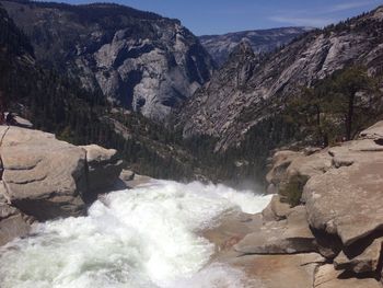 Scenic view of rocky mountains