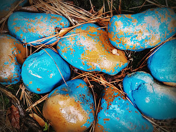 Close-up of blue paint