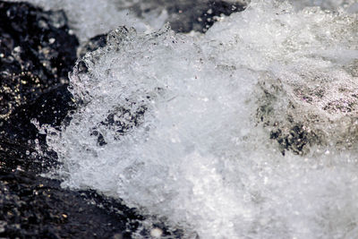 Close-up of frozen water