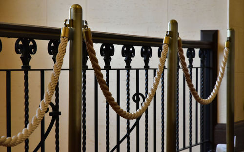 Close-up of metallic fence