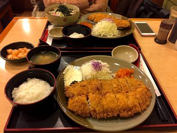 Close-up of food served in plate