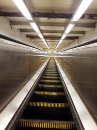 View of escalator in subway station